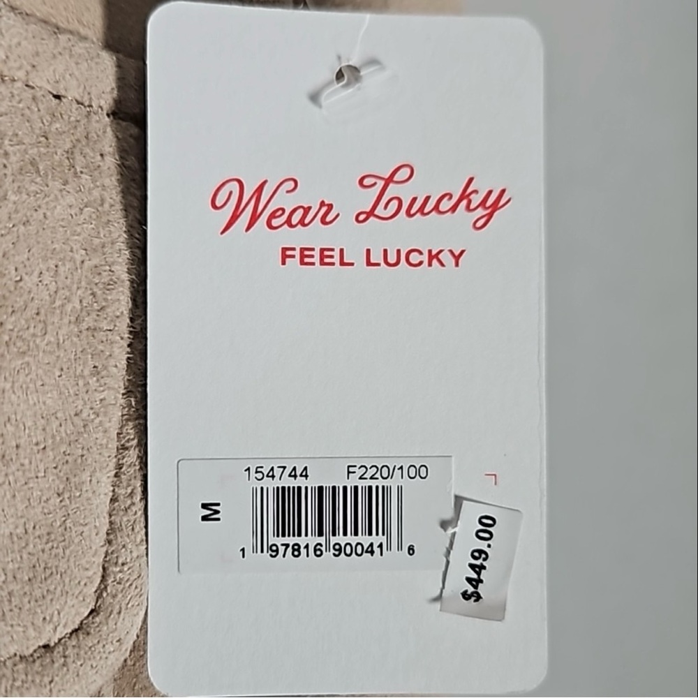 Lucky Brand Genuine Goat Suede Leather Jacket Tan Size M NWT - Picture 12 of 14